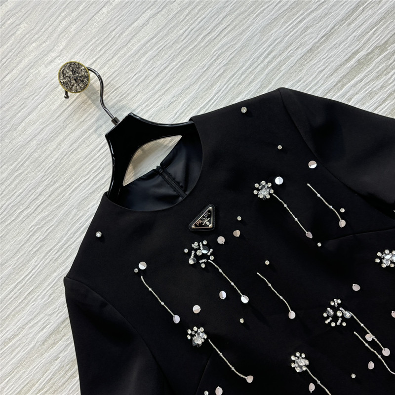 Pra*a short sleeve round neck dress replicas clothes