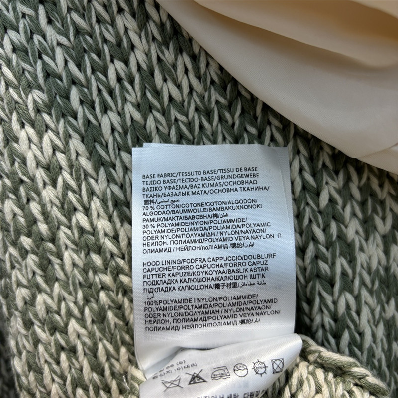 Moncler olive green wool blend knitted jacket replica clothing