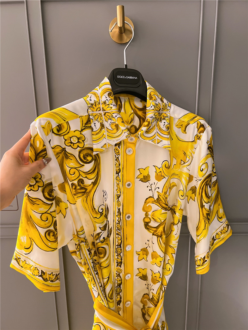 Dolce & Gabbana d&g silk positioning print dress replica clothes