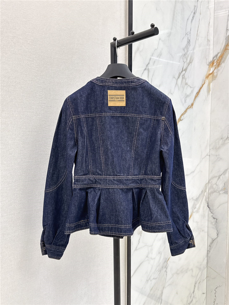 D10r waist round neck denim jacket replica designer clothes
