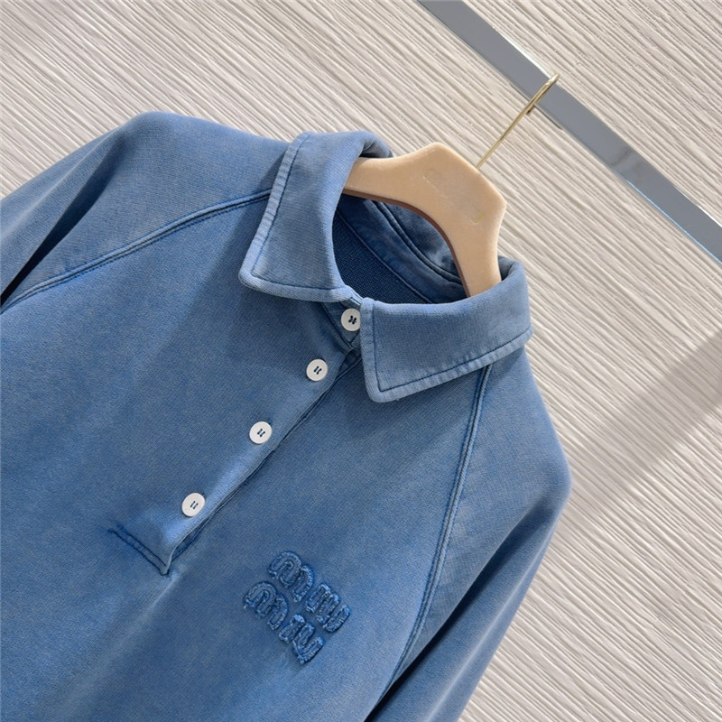 M1um1u simple long-sleeved sweatshirt replica clothing sites