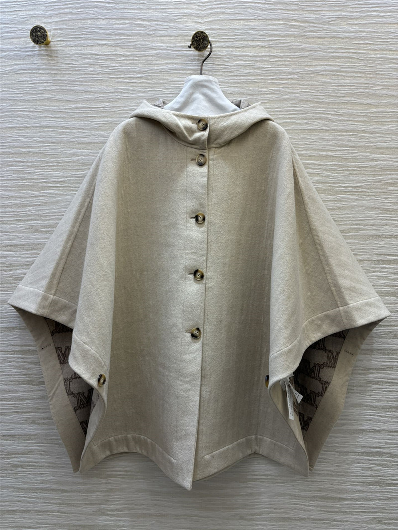 Vanitoo hooded short sheepskin cape coat replica clothes