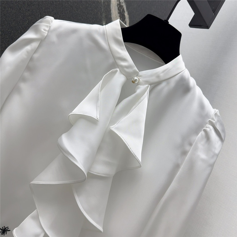 D10r pearl button ruffle shirt replica clothes