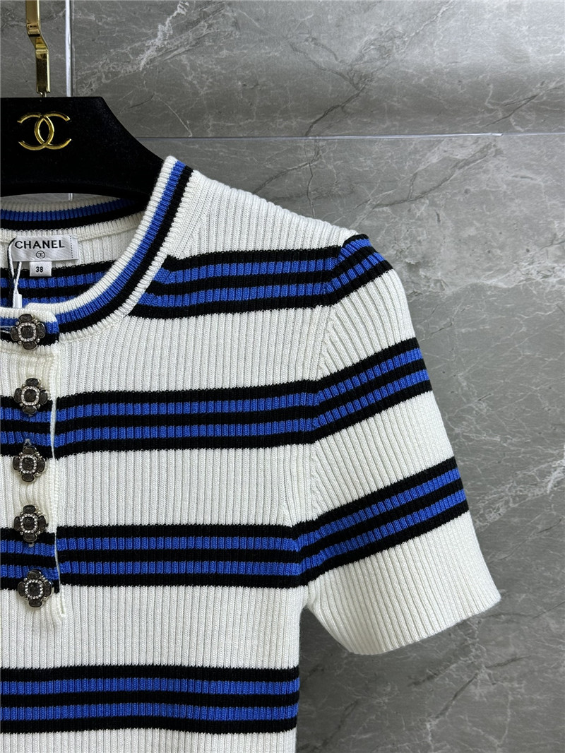 Ch**el striped short sleeve replica d&g clothing
