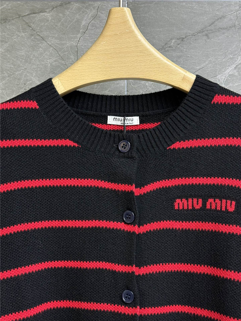 M1um1u contrast striped cardigan replica designer clothes