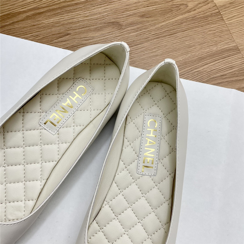 Ch**el white turnlock ballet flats