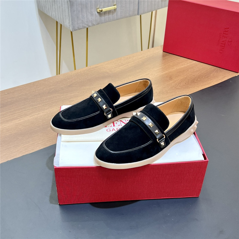 Va1e*ntin0 leisure flows split leather loafer black