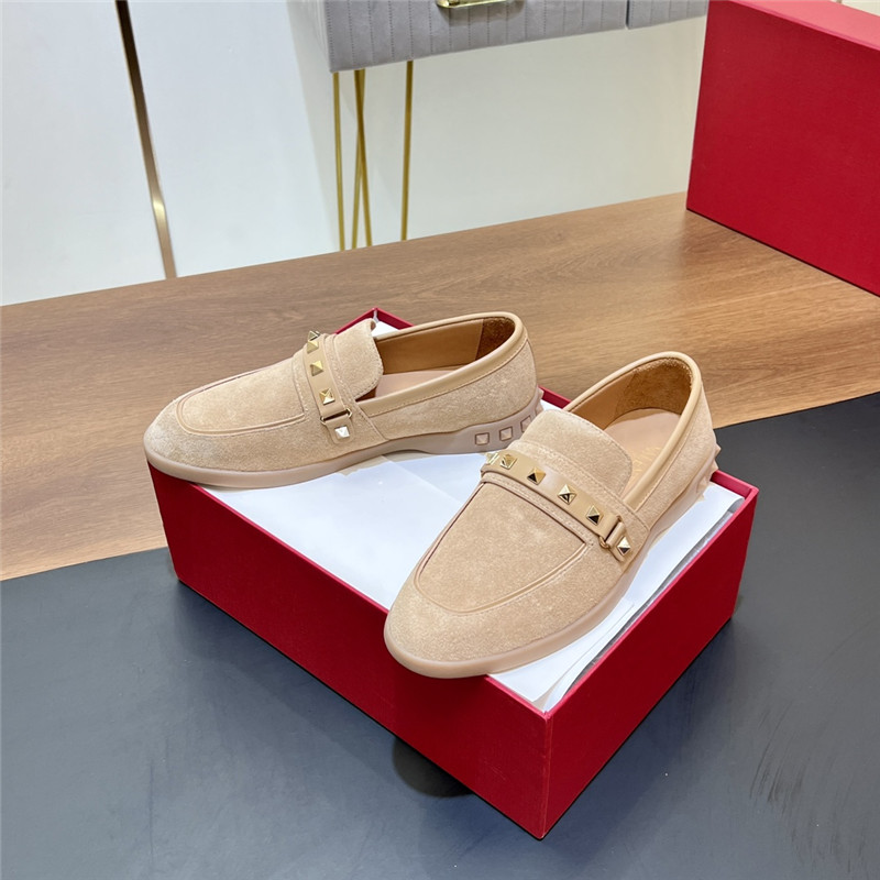 Va1e*ntin0 leisure flows split leather loafer beige