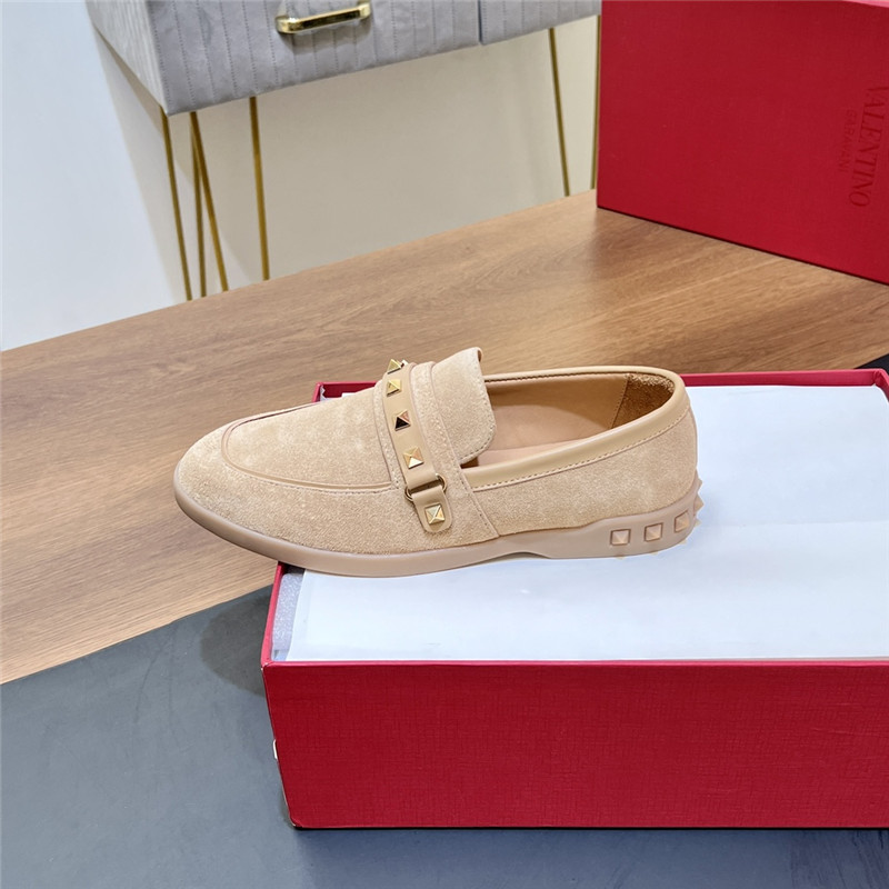 Va1e*ntin0 leisure flows split leather loafer beige
