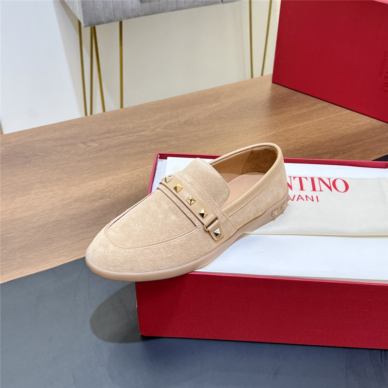 Va1e*ntin0 leisure flows split leather loafer beige