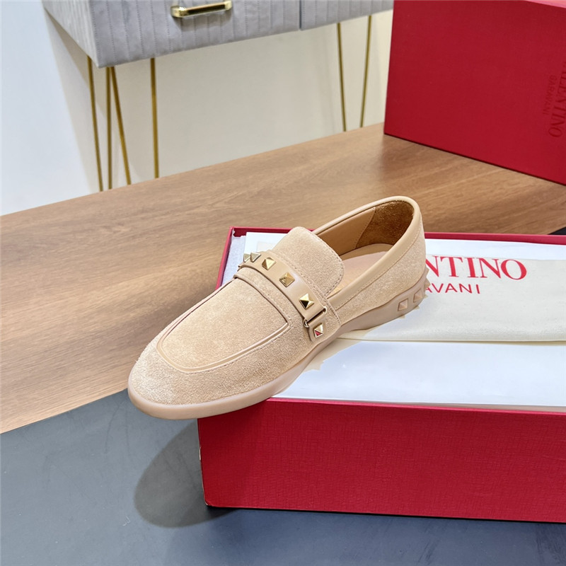 Va1e*ntin0 leisure flows split leather loafer beige