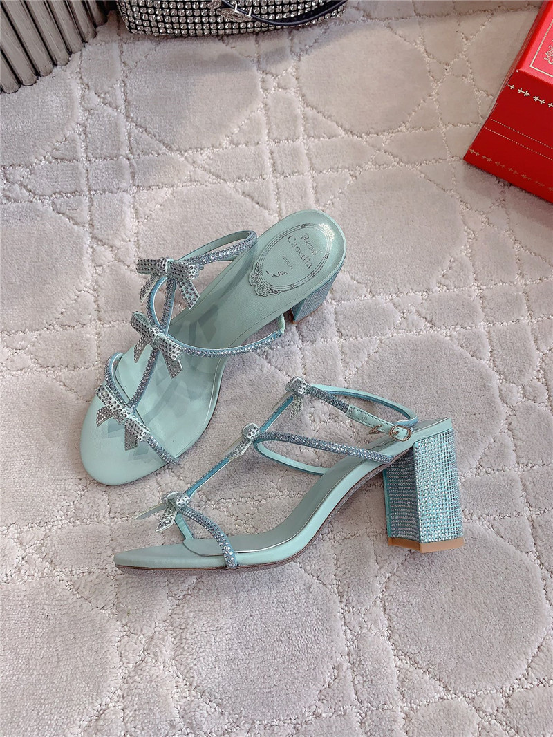 Rene Caovilla Jeweled Caterina Blue Sandals