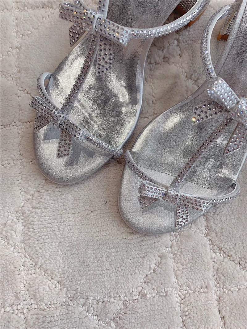 Rene Caovilla Jeweled Caterina Silver Sandals