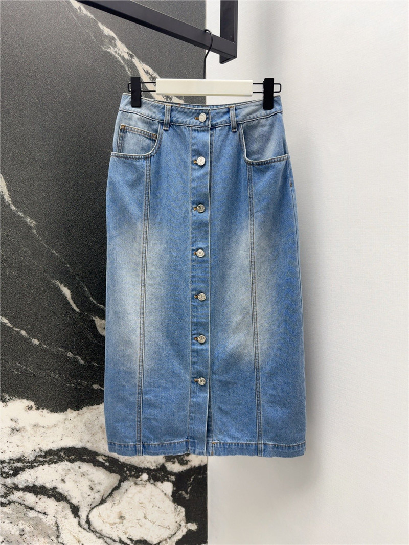 Moncler buttoned denim midi skirt replica d&g clothing
