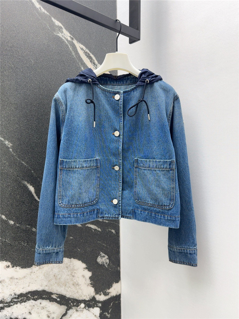 Moncler vintage washed denim jacket replica clothes