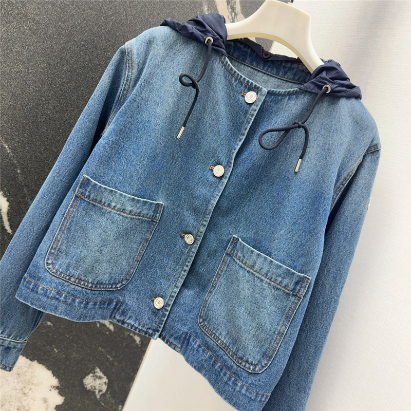 Moncler vintage washed denim jacket replica clothes