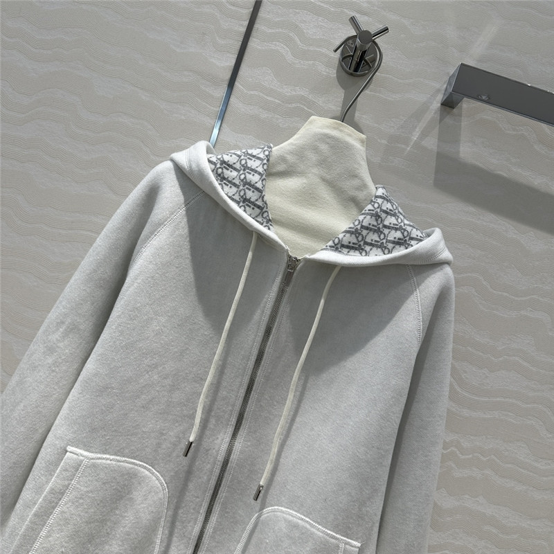 D10r old flower logo zipper cashmere jacket replicas clothes