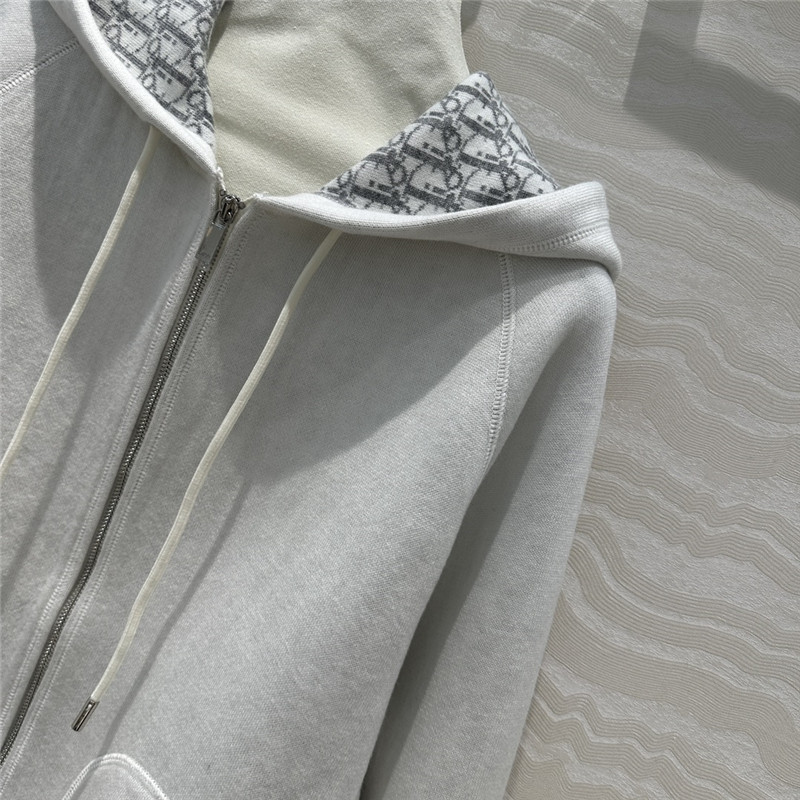 D10r old flower logo zipper cashmere jacket replicas clothes