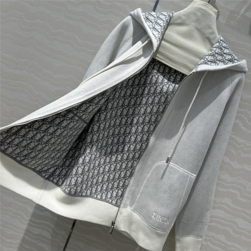 D10r old flower logo zipper cashmere jacket replicas clothes