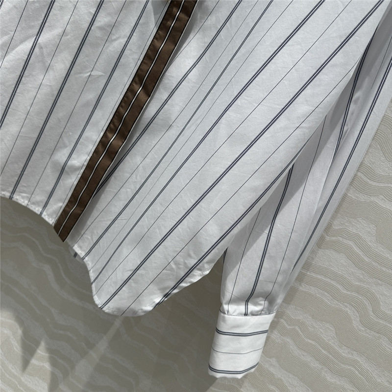L0ew* metal button decorative striped large shirt replica clothes
