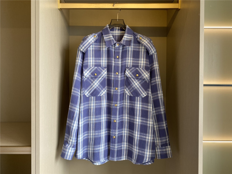 Ce1i*e blue check shirt replica d&g clothing