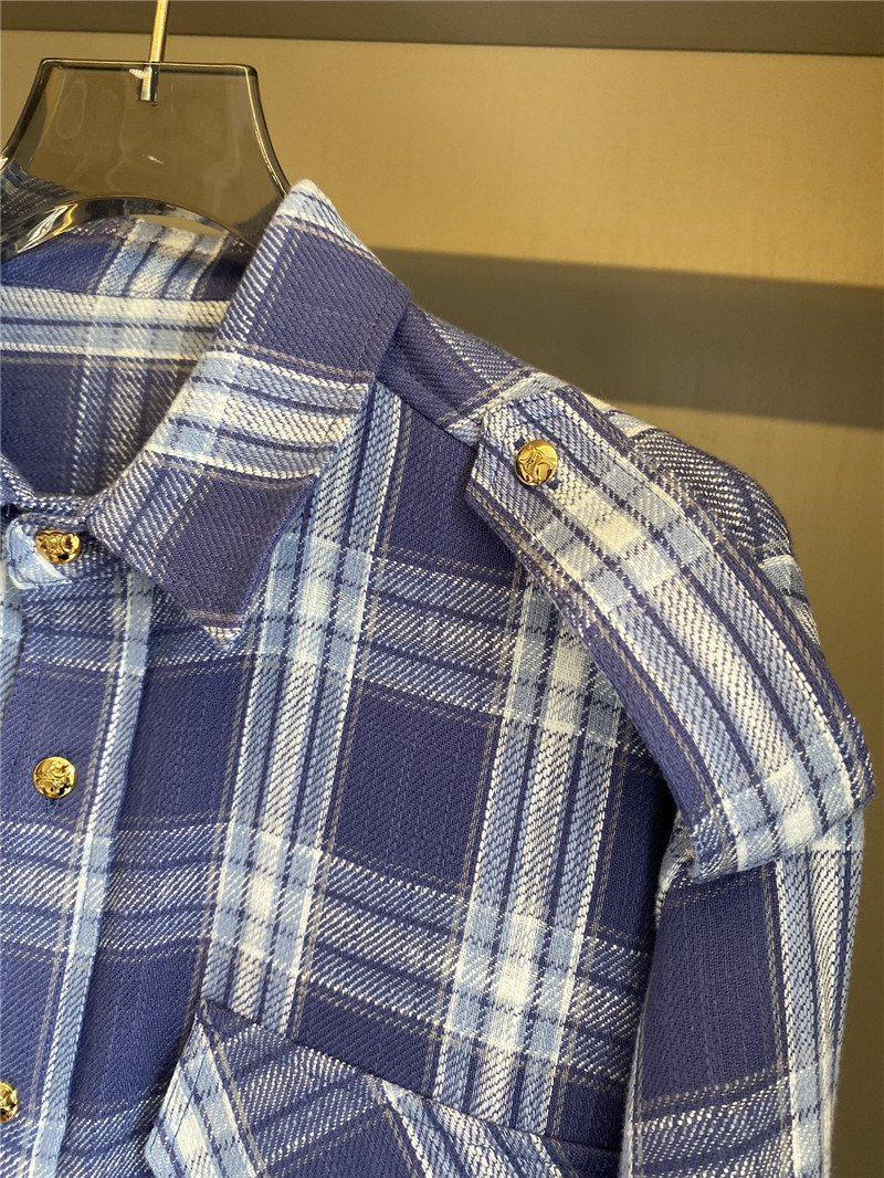 Ce1i*e blue check shirt replica d&g clothing