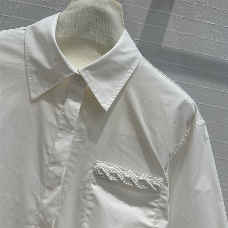 Va1e*ntin0 hand-beaded twisted short-sleeved shirt replica clothes