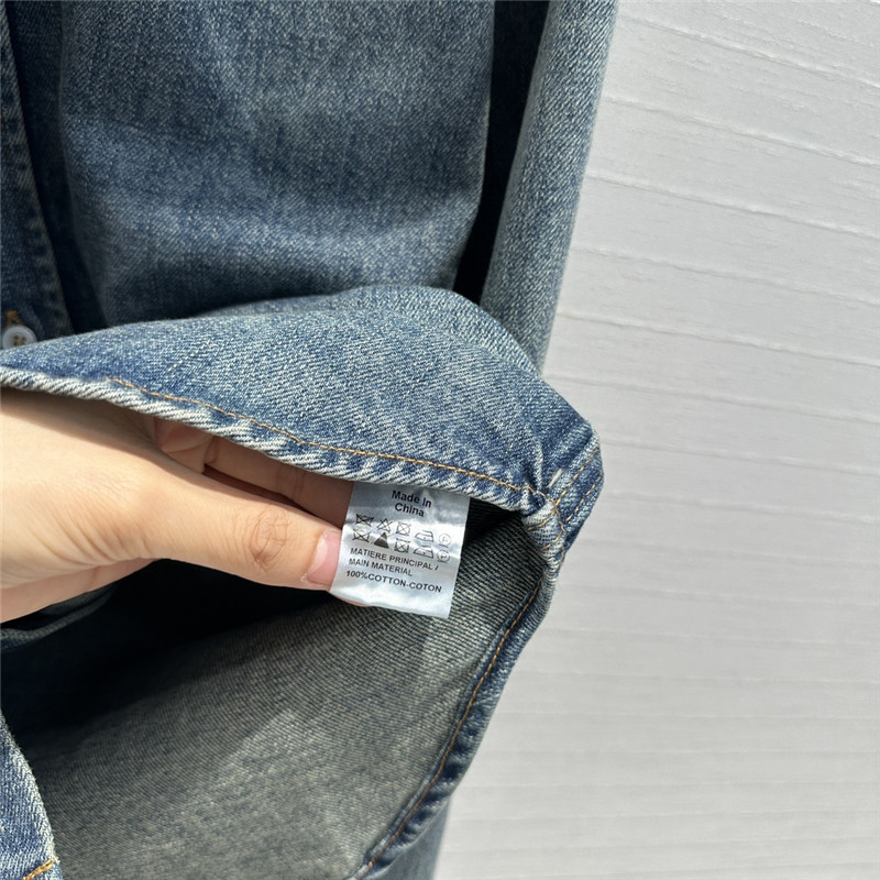 L0ew* bow tie lapel denim shirt replica clothing sites