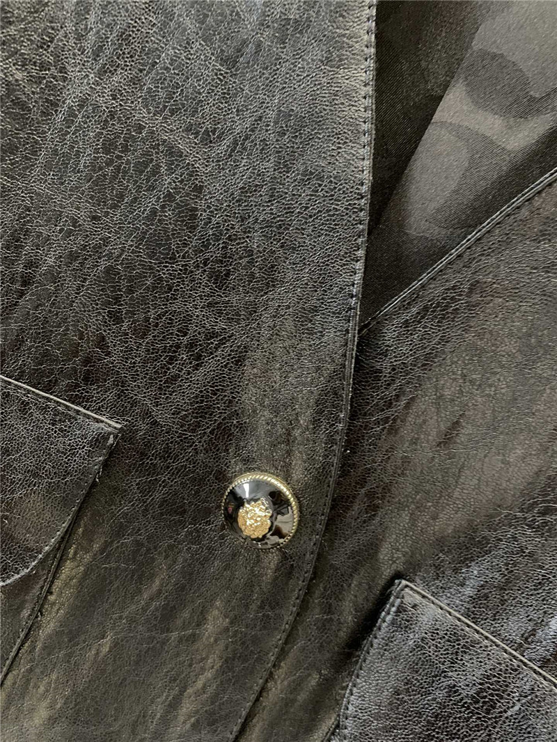 Ch**el sheep patent leather jacket replica d&g clothing