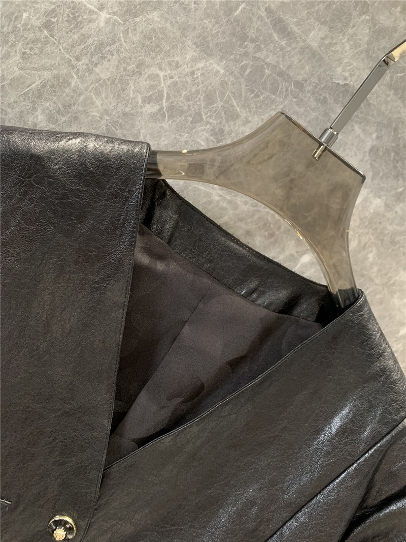 Ch**el sheep patent leather jacket replica d&g clothing