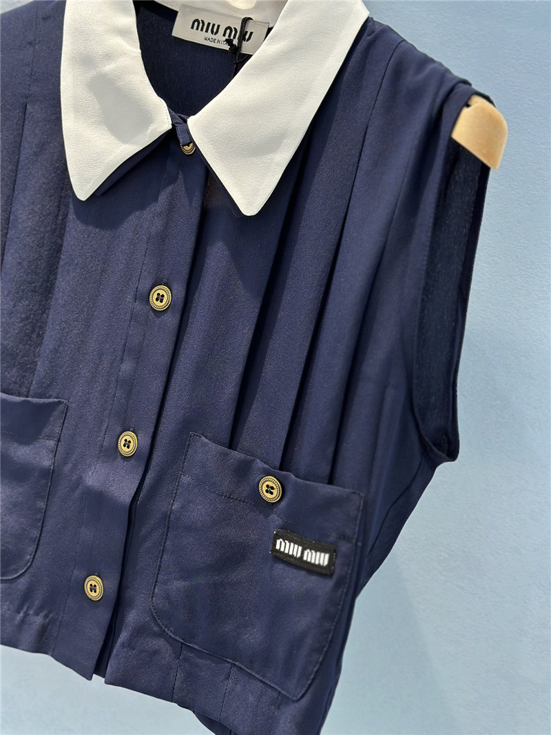 M1um1u lapel sleeveless vest top replica clothing sites