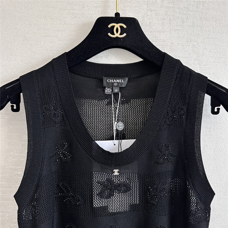 Ch**el bow rhinestone vest replica d&g clothing