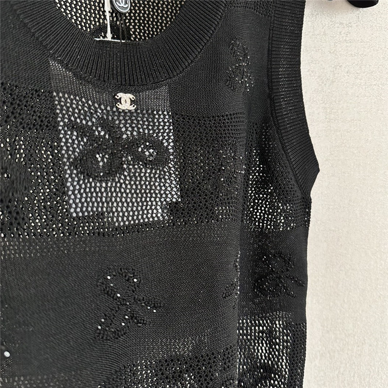 Ch**el bow rhinestone vest replica d&g clothing