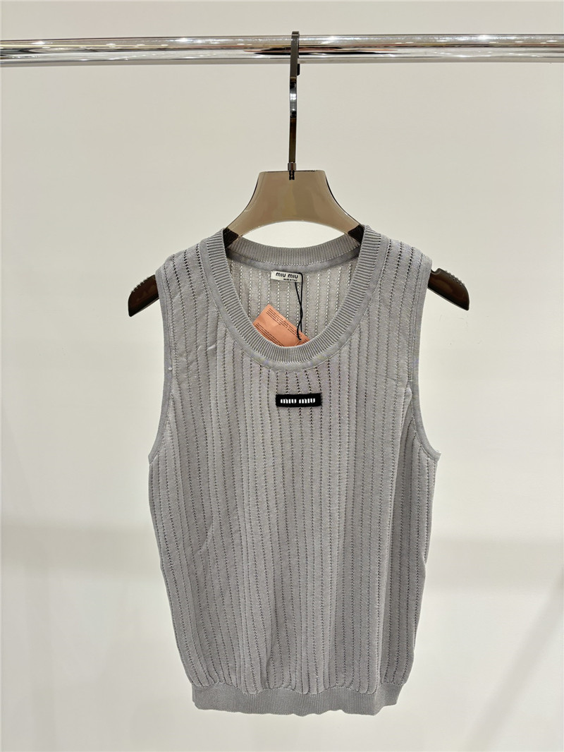 M1um1u letter logo knitted vest replica designer clothes