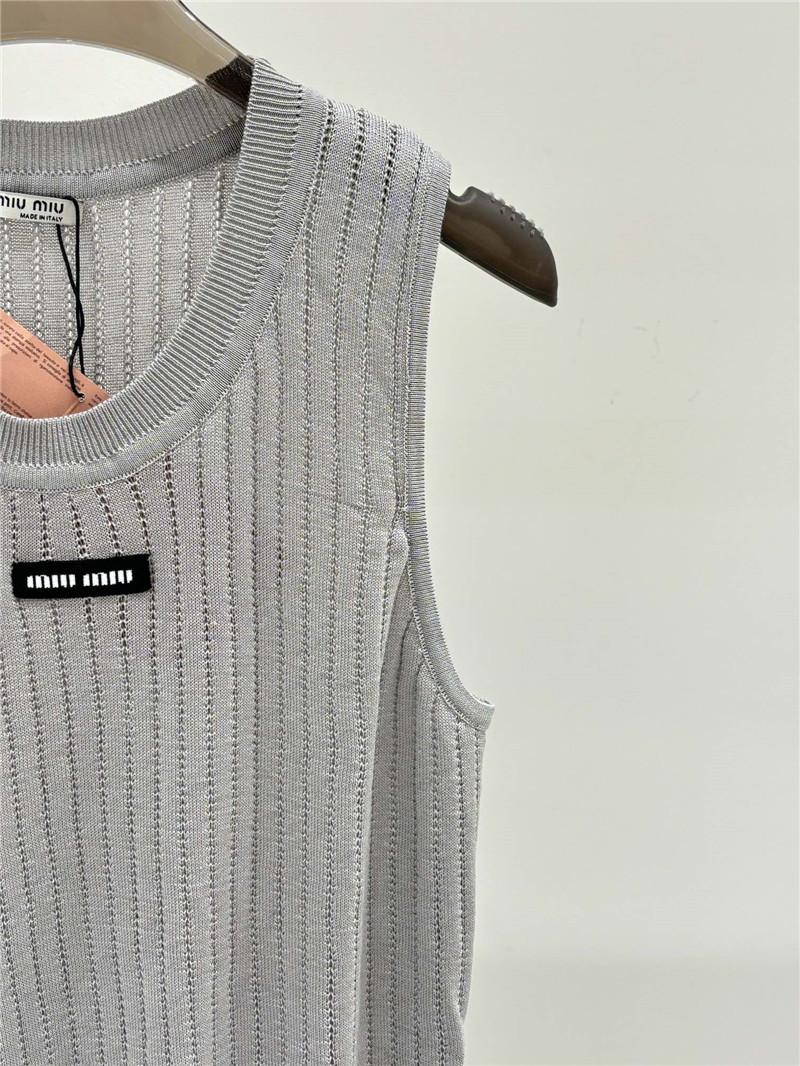 M1um1u letter logo knitted vest replica designer clothes