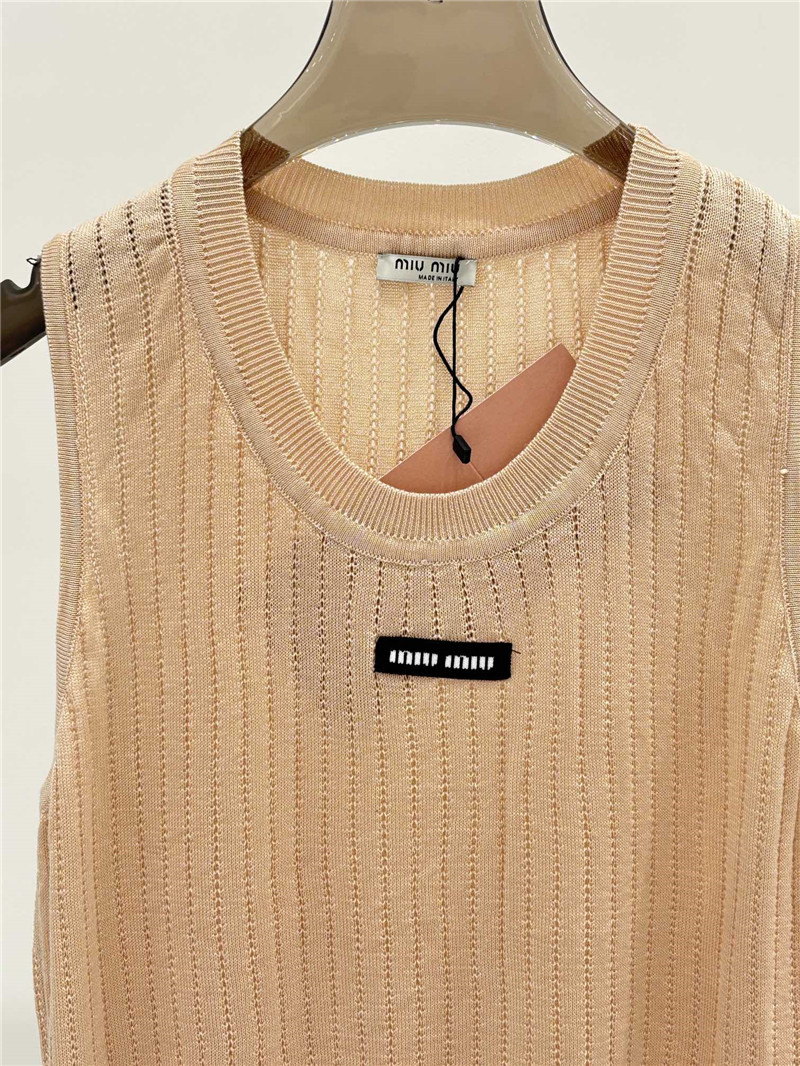 M1um1u letter logo knitted vest replica designer clothes