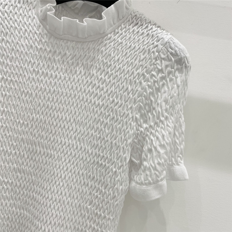 Ch**el geometric wave pleated short sleeves replica d&g clothing