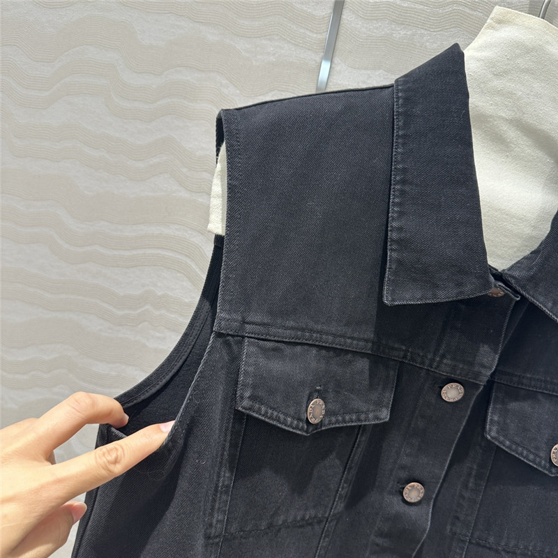 Pra*a black functional long vest replica clothing sites