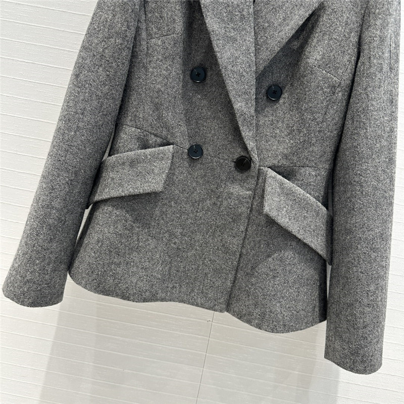 D10r grey double-breasted suit jacket replicas clothes