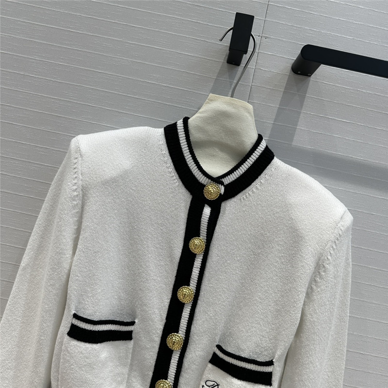 Balmain gold button knitted short cardigan replica clothes