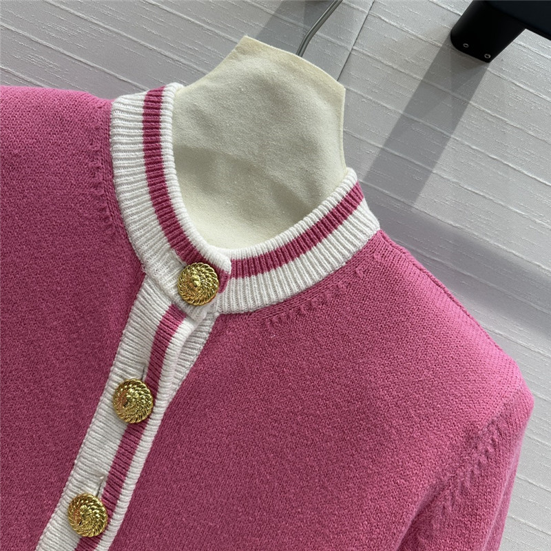 Balmain gold button knitted short cardigan replica clothes
