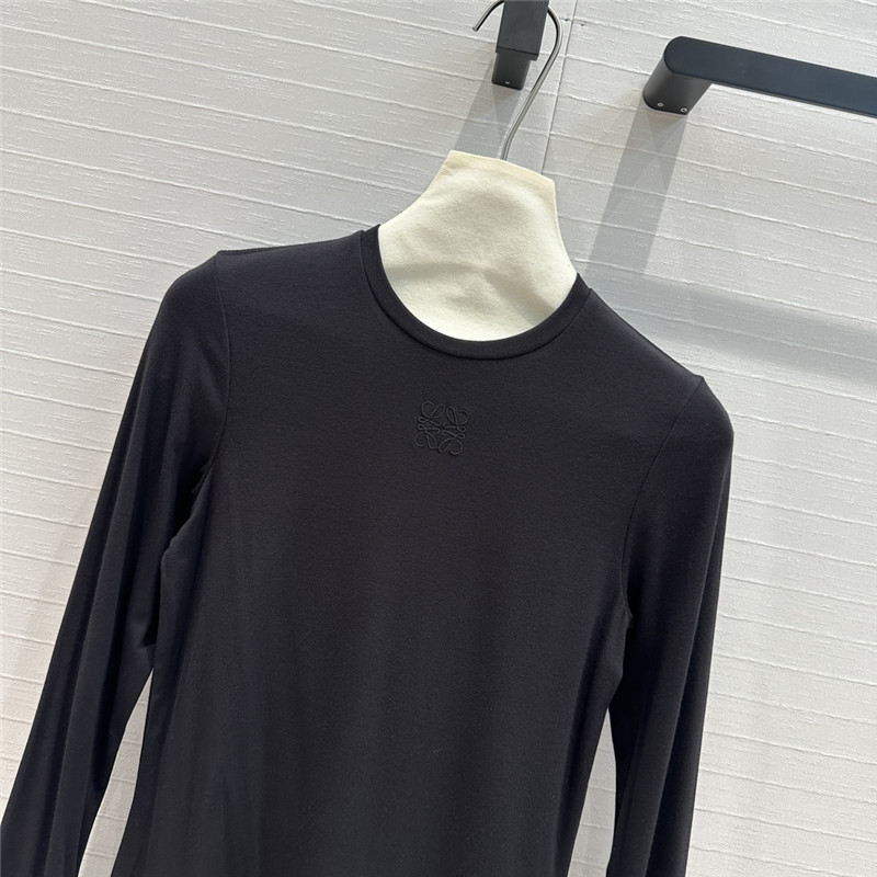 L0ew* knot embroidered bottoming shirt replica clothing