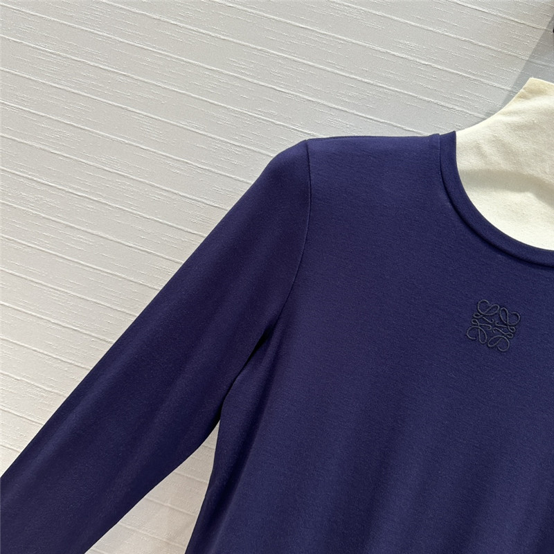L0ew* knot embroidered bottoming shirt replica clothing