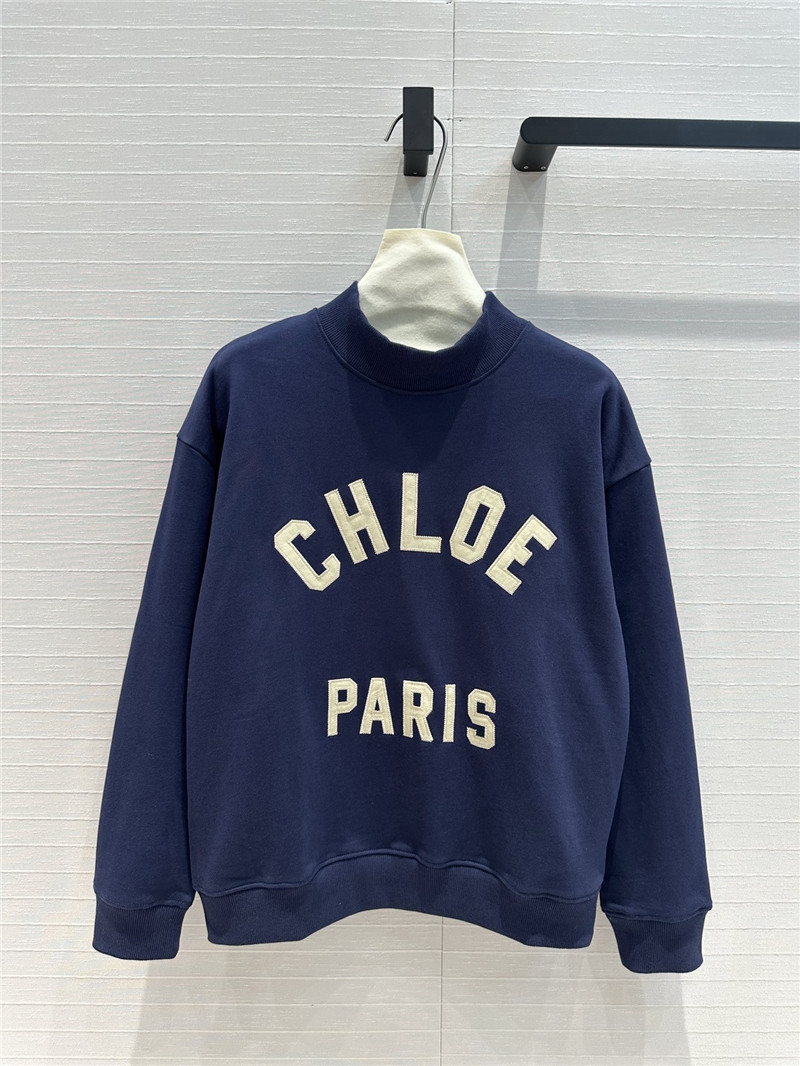 Chloé small stand collar embroidered sweatshirt replica clothes