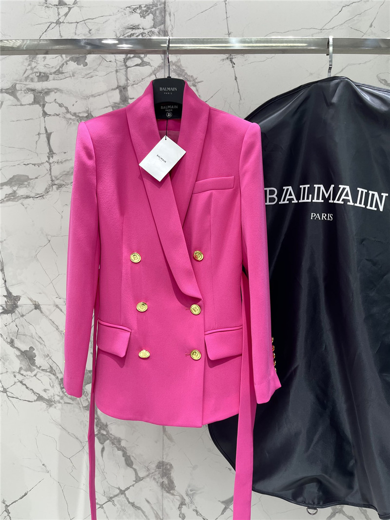 Balmain double-breasted gold buttoned suit replica clothing