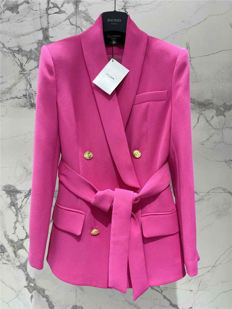 Balmain double-breasted gold buttoned suit replica clothing