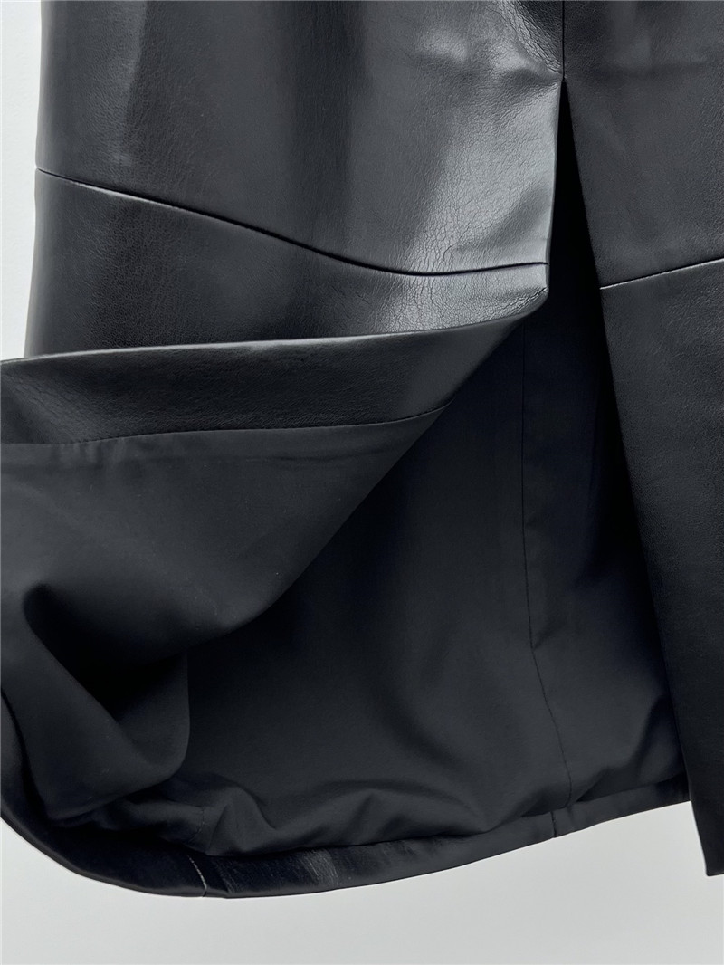 Y51 knot slit leather skirt cheap replica designer clothes