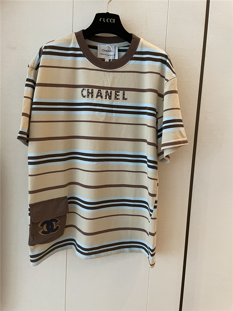 Ch**el new striped t-shirt cheap replica designer clothes