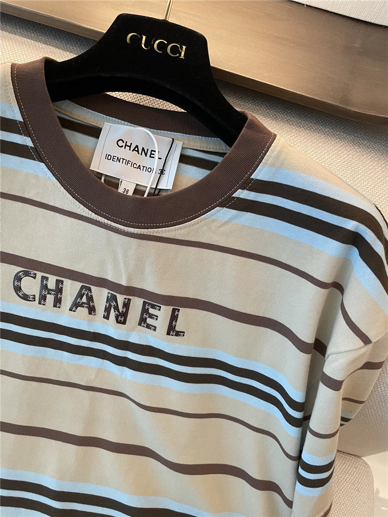 Ch**el new striped t-shirt cheap replica designer clothes