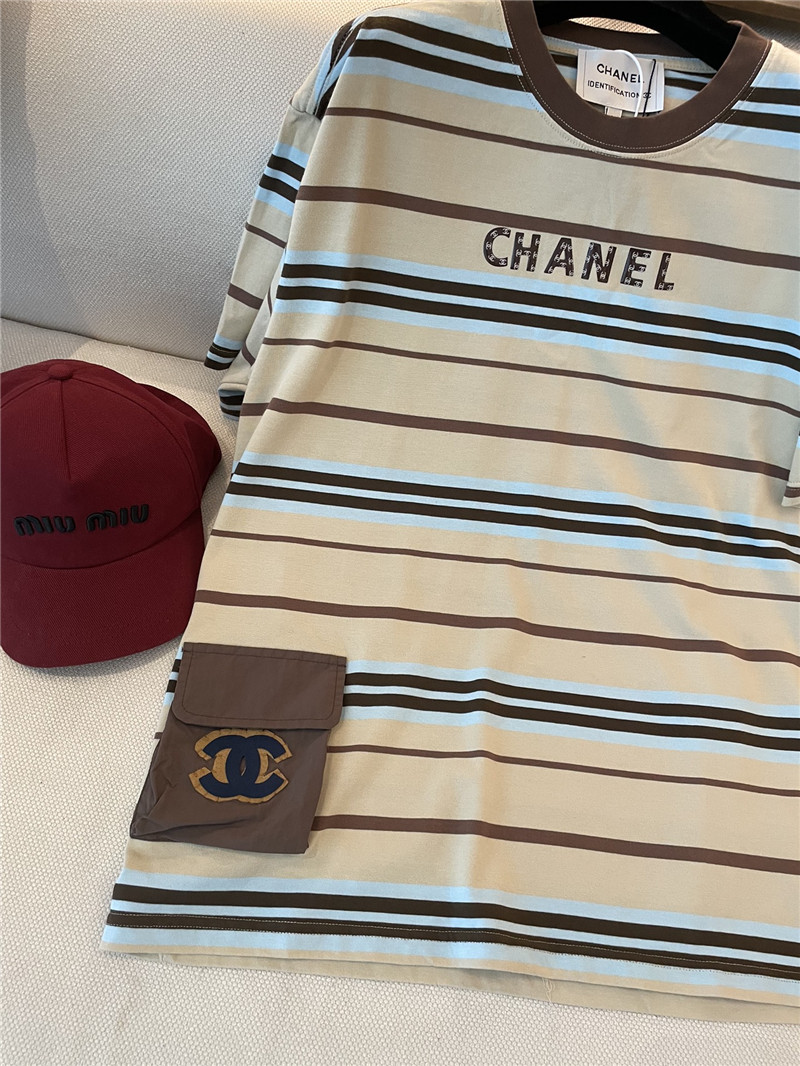 Ch**el new striped t-shirt cheap replica designer clothes